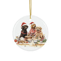 Christmas Dog Ceramic Disc Ornament             Item #5822913