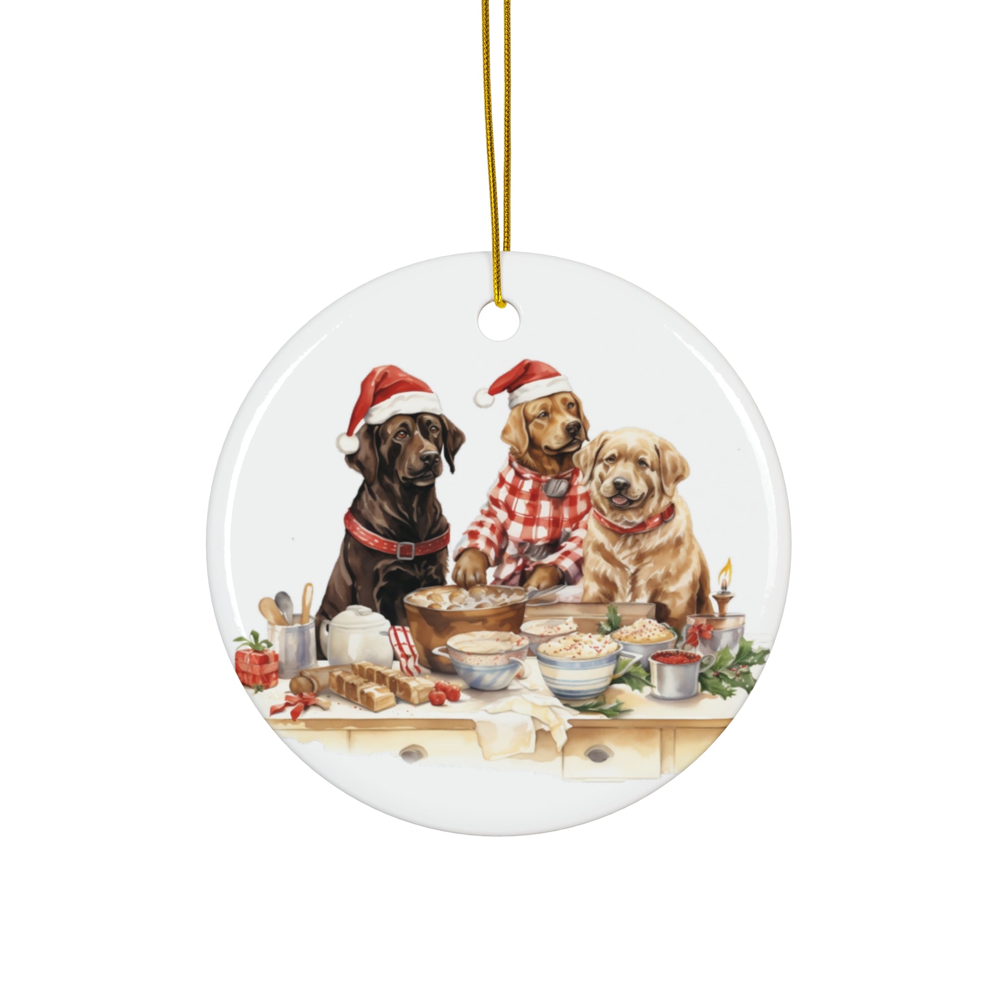 Christmas Dog Ceramic Disc Ornament             Item #5822913
