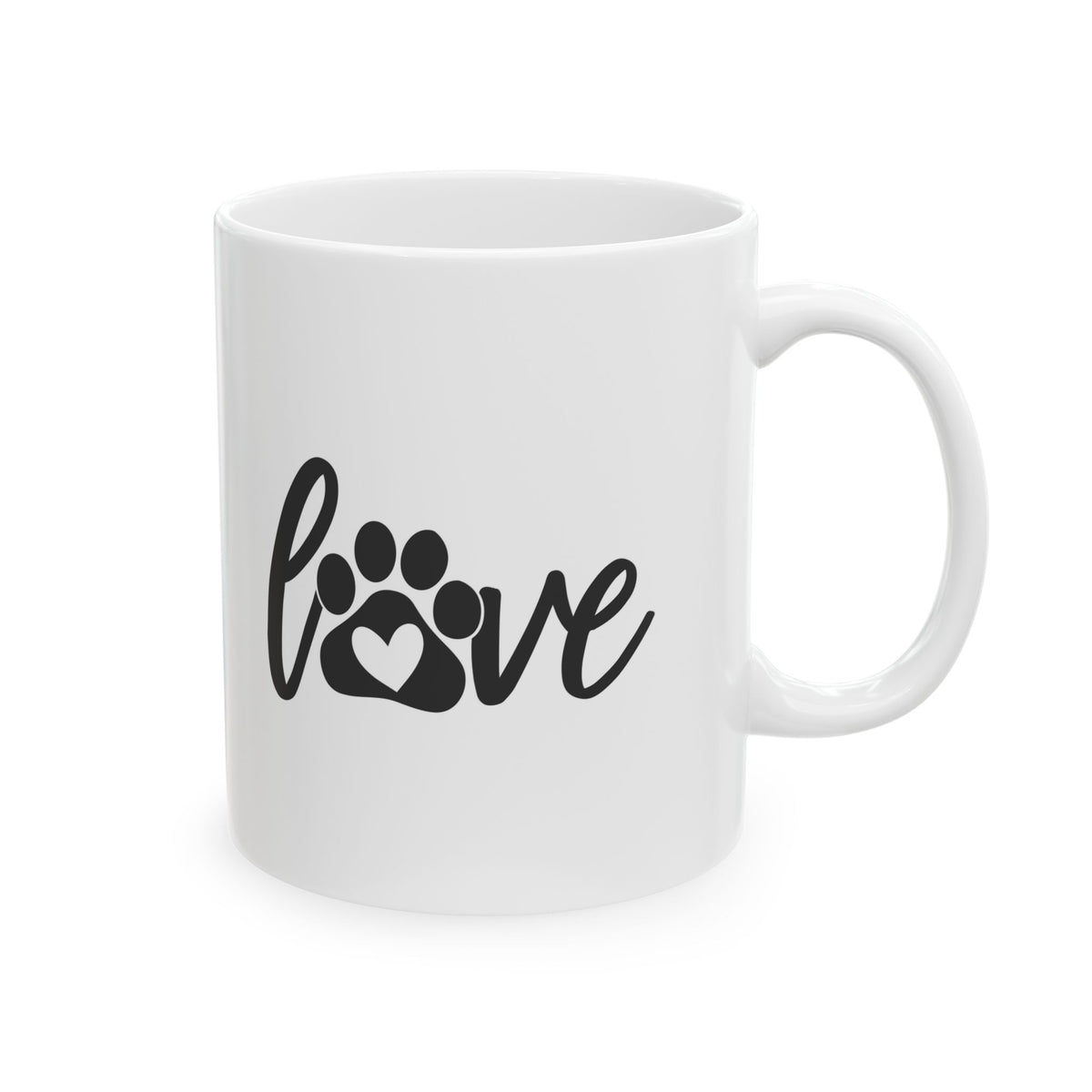Love Paw Print Ceramic Mug — Cute Pet Lover Coffee Cup 11oz   Item #326024