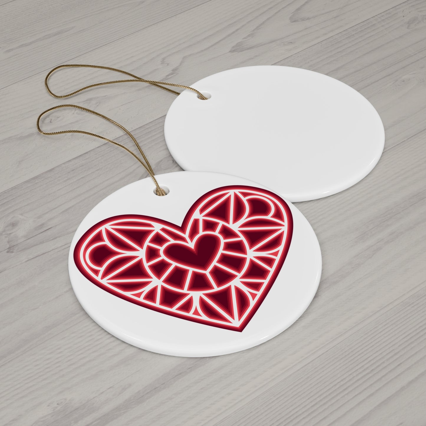 Heart Ceramic Disc Ornament     Item #613772