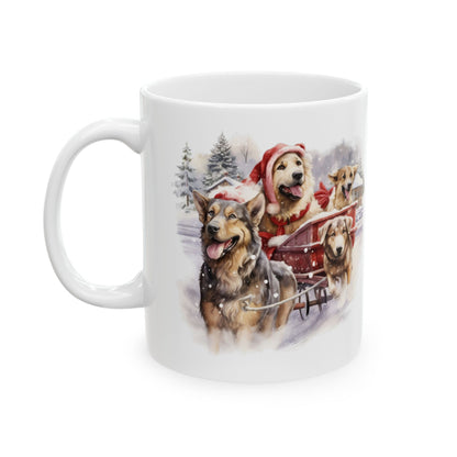 Festive Dogs In Sleigh Ceramic Mug 11oz  Item #832719