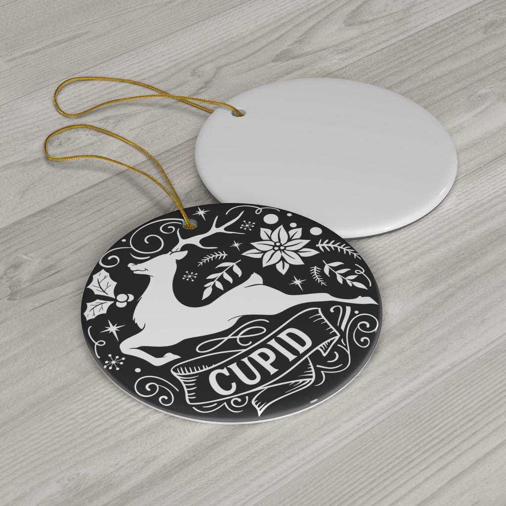 Cupid Ceramic Disc Ornament        Item #9849858
