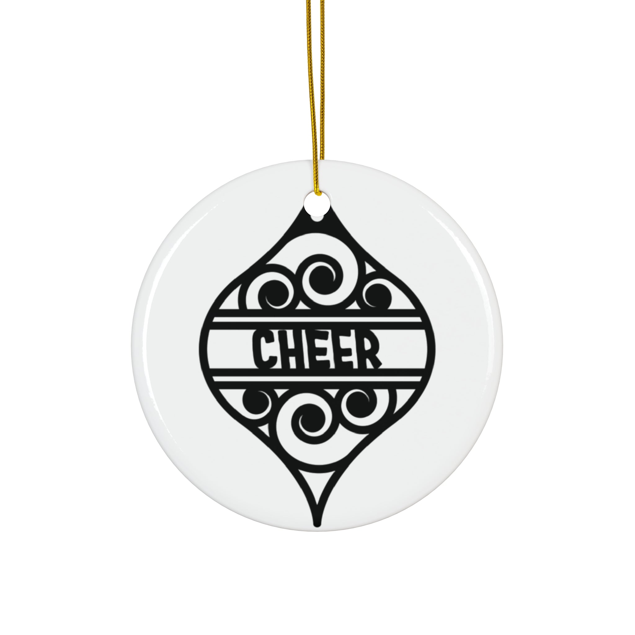 Cheer Ceramic Disc Ornament      Item #8774437