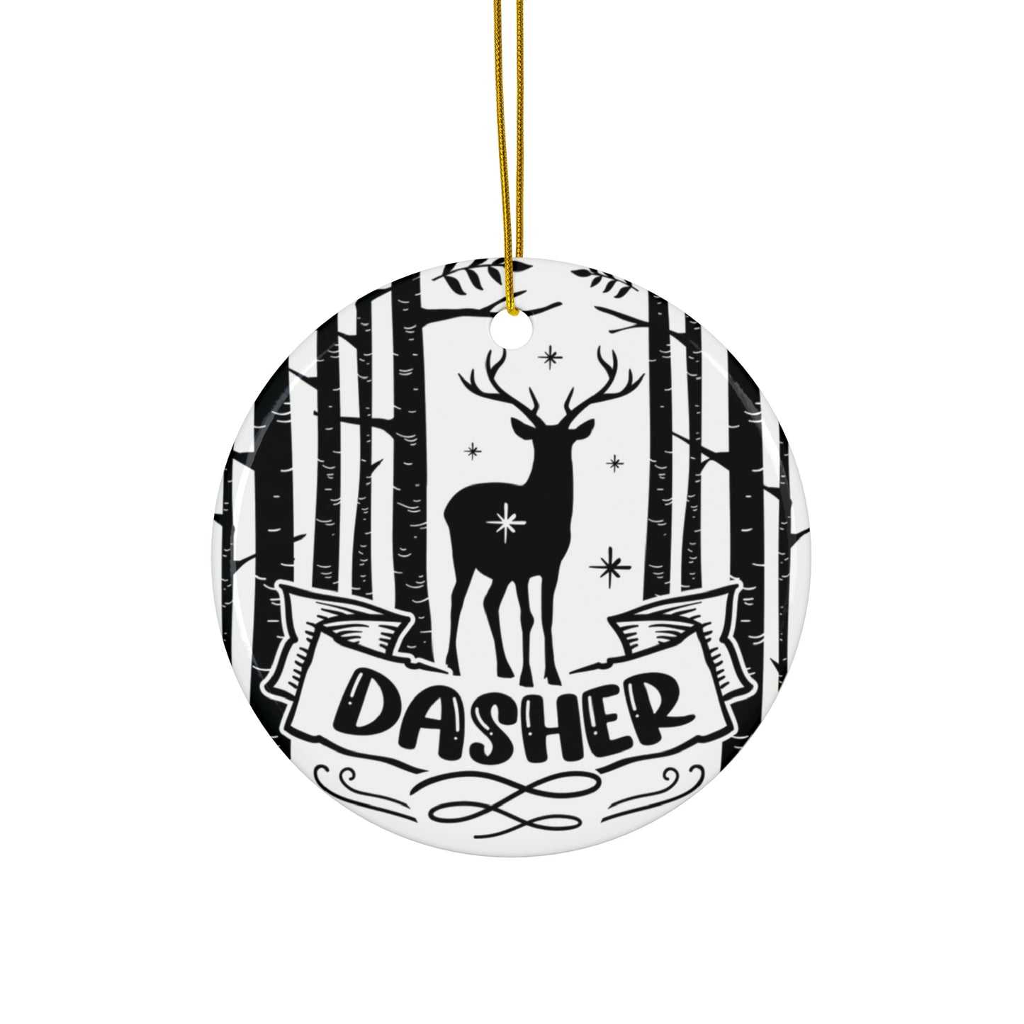 Dasher Ceramic Disc Ornament          Item #5277934