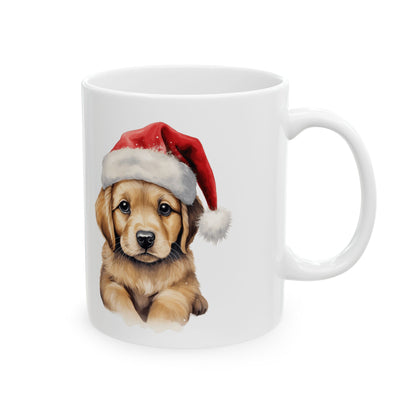 Christmas Dog with Santa Hat Christmas Mug 11oz   Item #16237