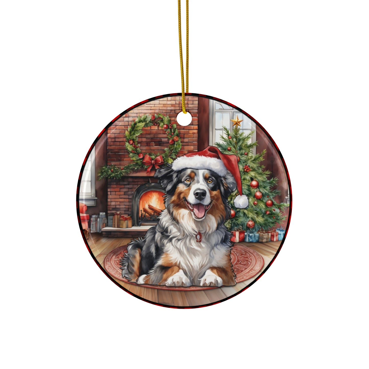 Ceramic Ornament - Australian Shepherd Christmas Dog       Item #7677766