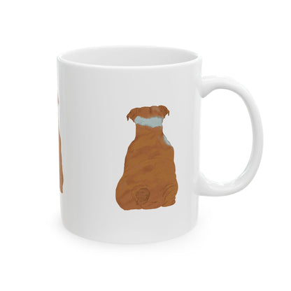 Dog Silhouette Mug – Back View Ceramic Coffee Cup 11oz    Item #29242
