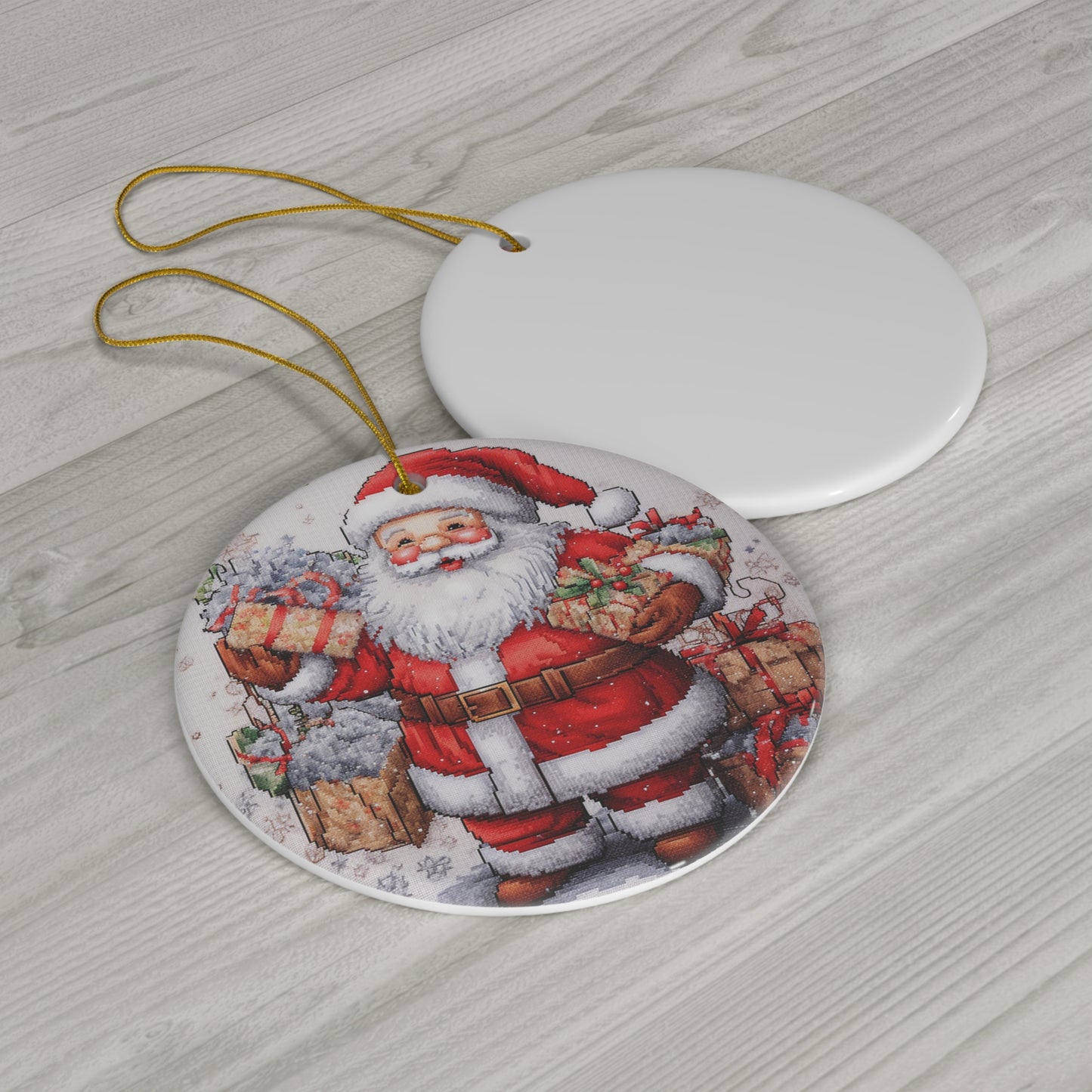 Santa Ceramic Disc Ornament         Item #1338486