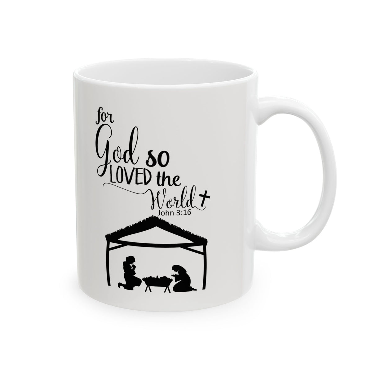 For God So Loved the World Inspirational Scripture Ceramic Mug 11oz  Item #123665