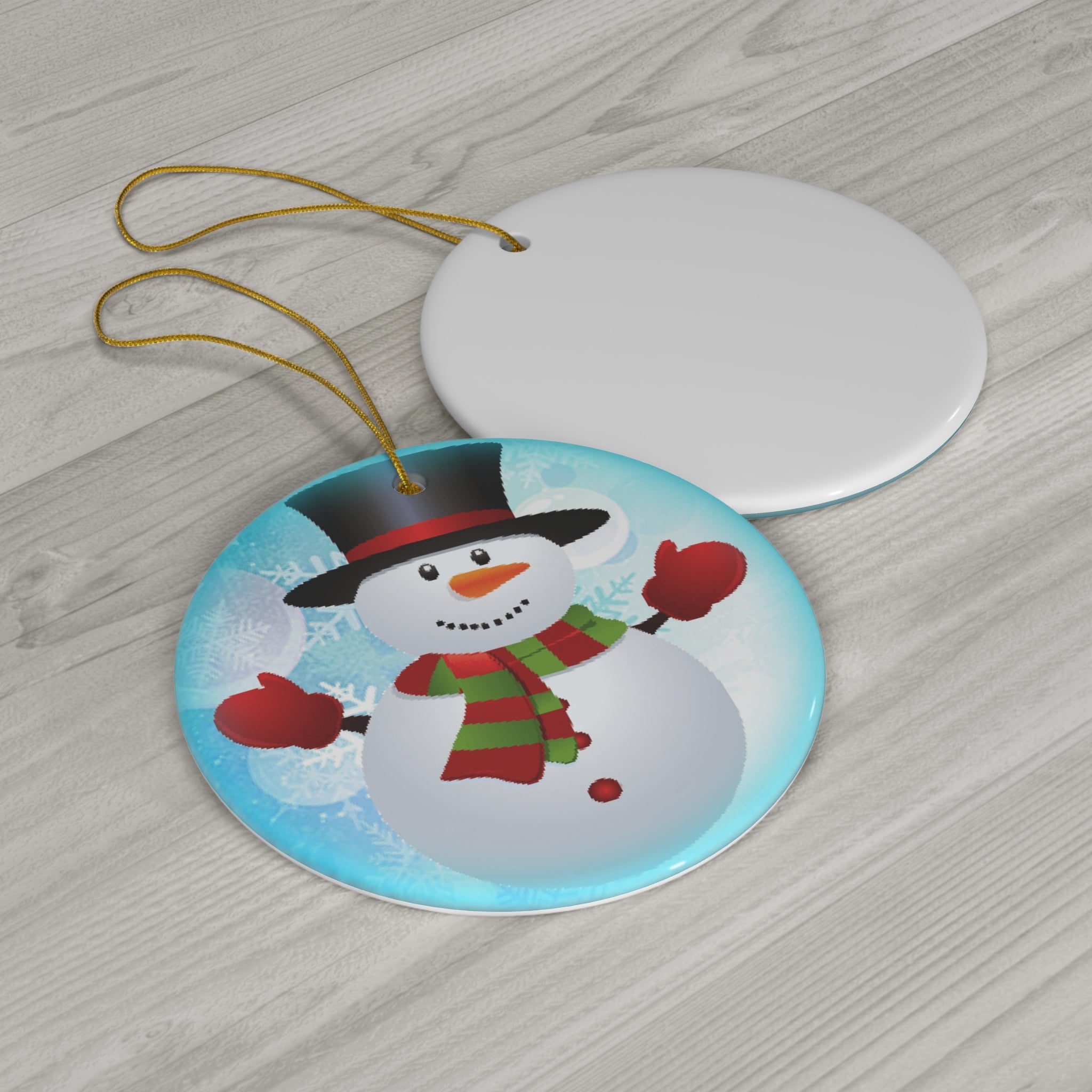 Snowman Ceramic Ornament    Item #4910165 - Buckshot's Bargain Barn