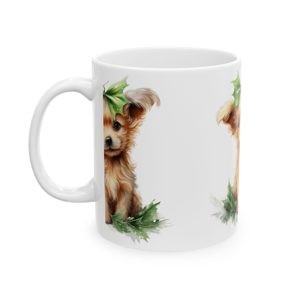 Cute Yorkie Puppy Christmas Mug – Festive Holiday Dog Coffee Cup 11oz   Item #70989