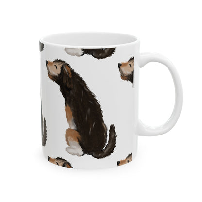 Dog Pattern Ceramic Mug — Cute Pawprint Coffee Cup 11oz   Item #249773