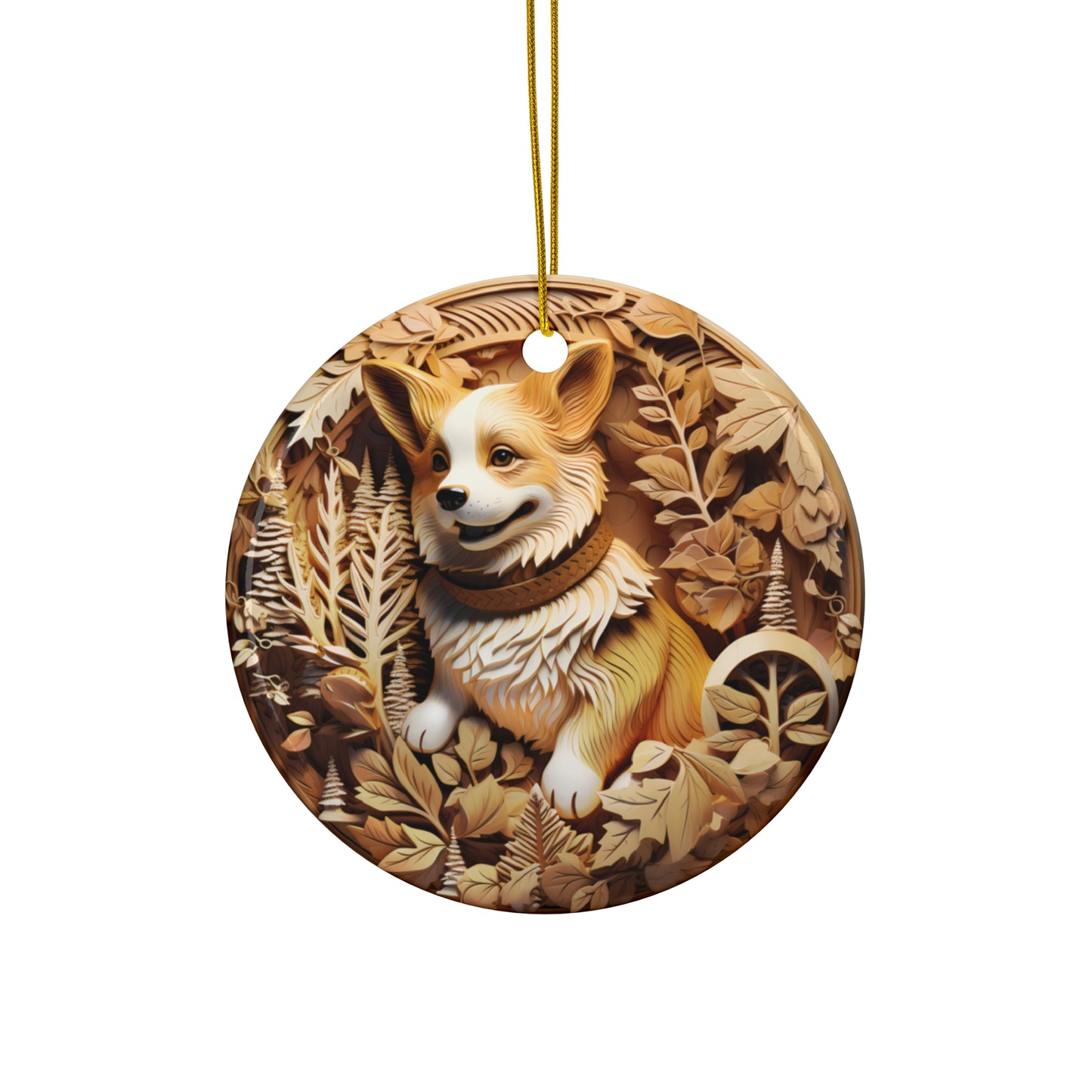 Dog Ceramic Disc Ornament              Item #3910716