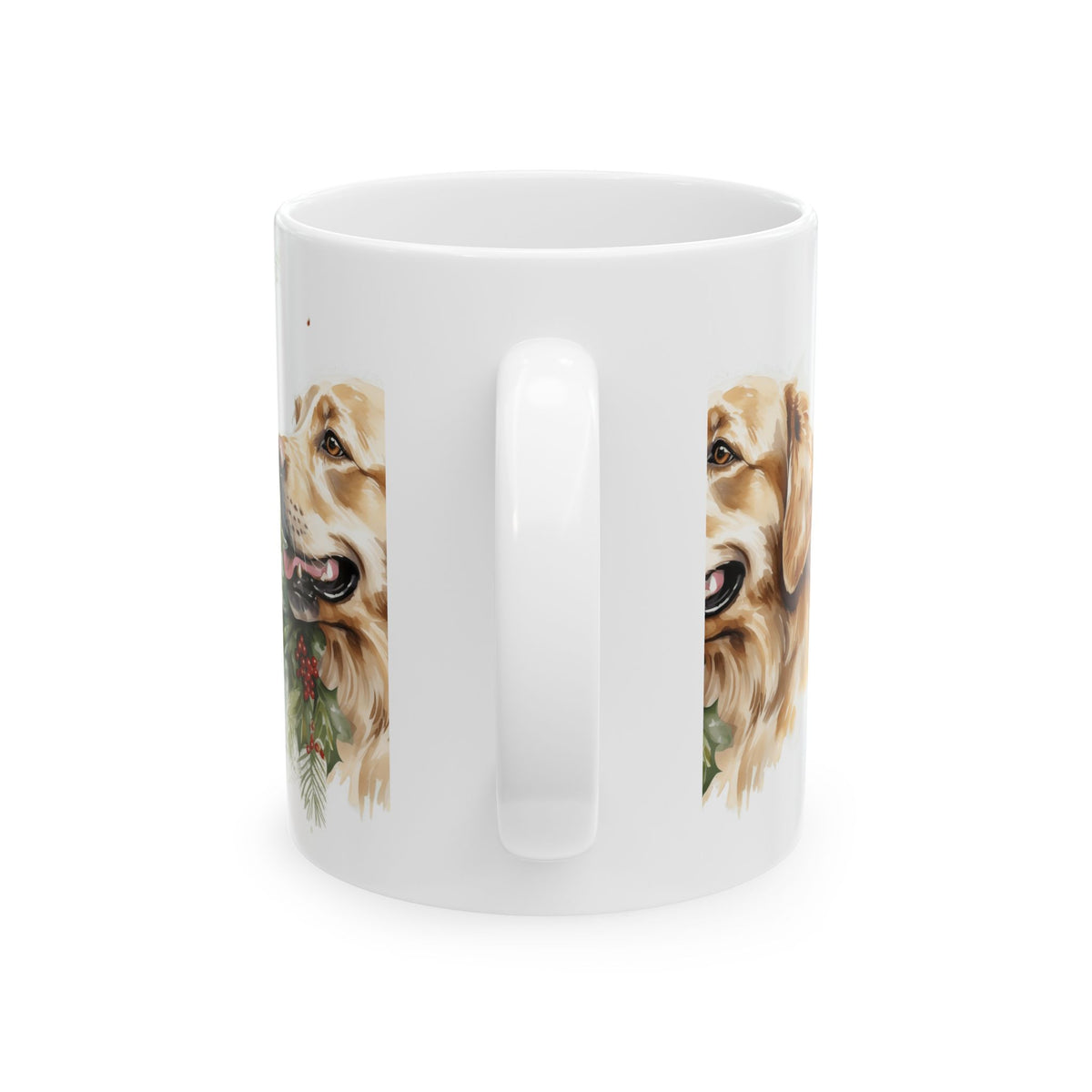 Golden Retriever Holiday Ceramic Mug — Festive Dog Lover Coffee Cup 11oz    Item #163297