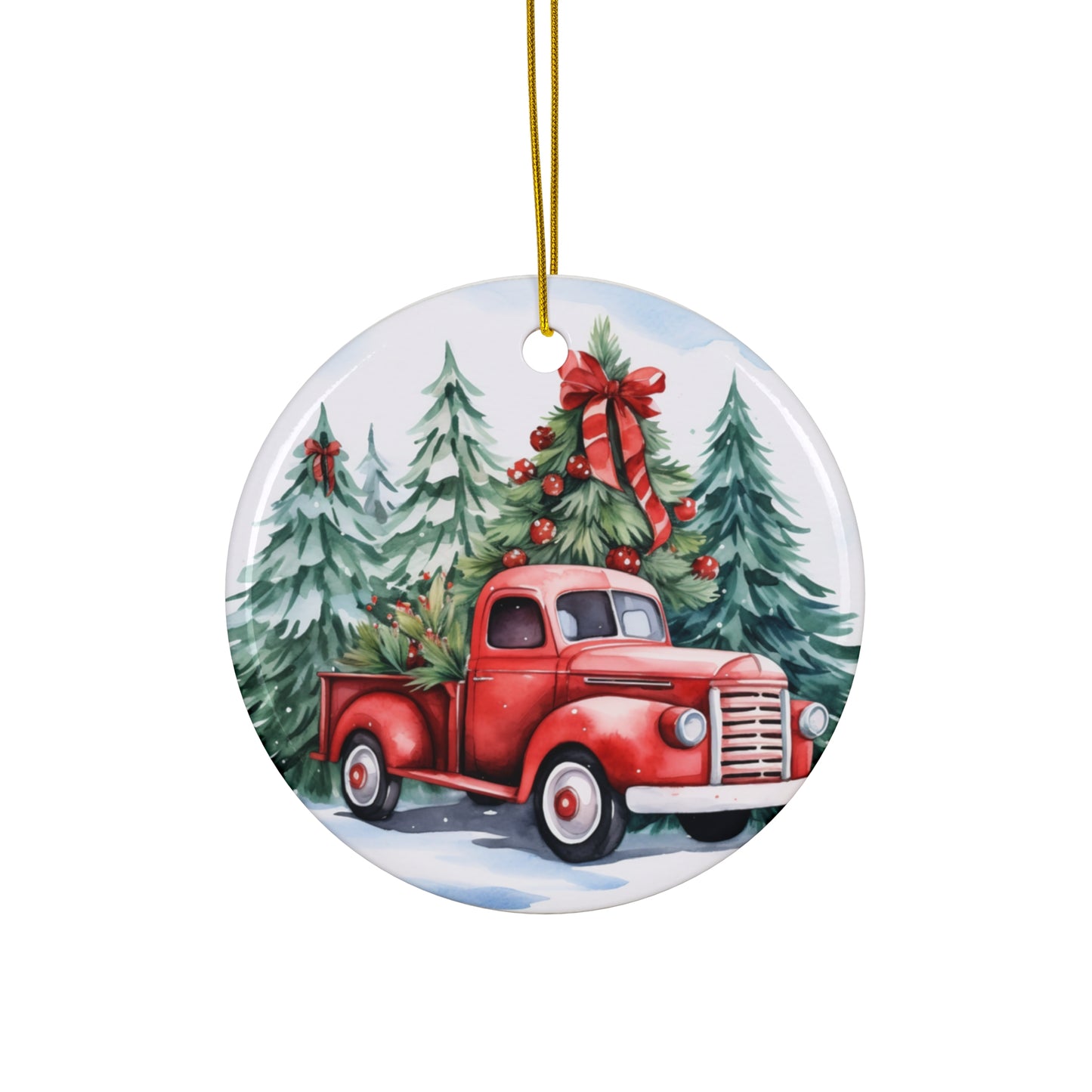 Ceramic Ornament - Red Truck     Item #7021409