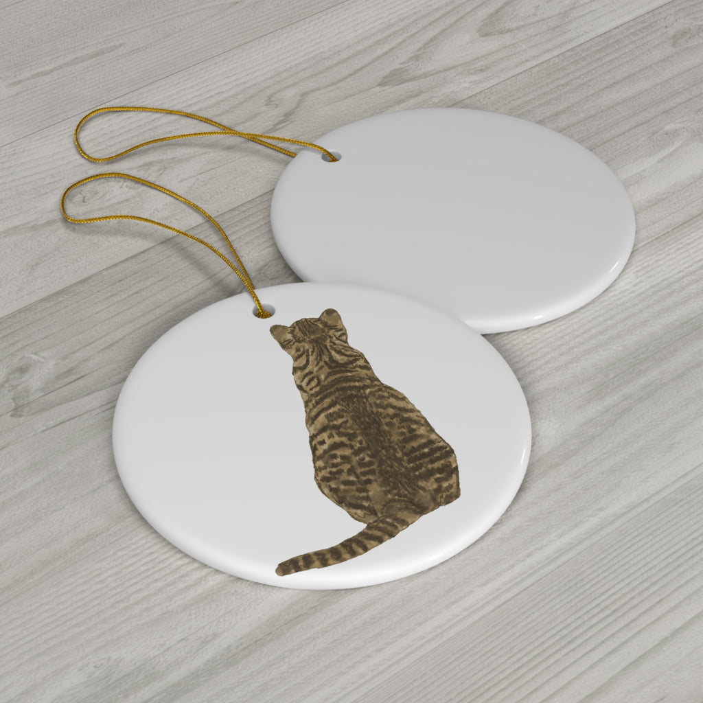 Cat Ceramic Disc Ornament            Item #994904