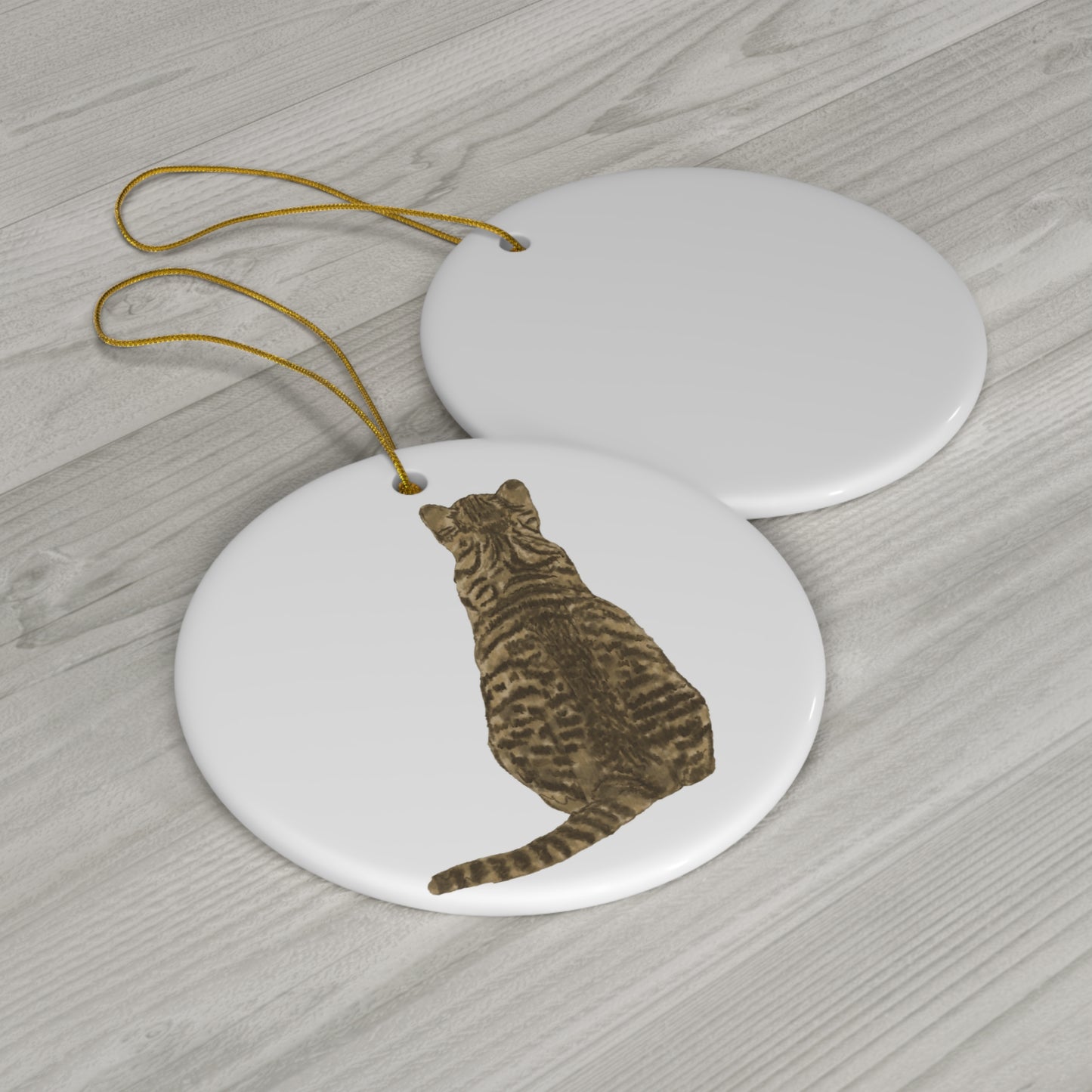 Cat Ceramic Disc Ornament            Item #994904