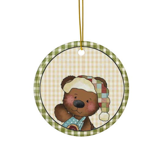 Bear Ceramic Disc Ornament        Item #9755