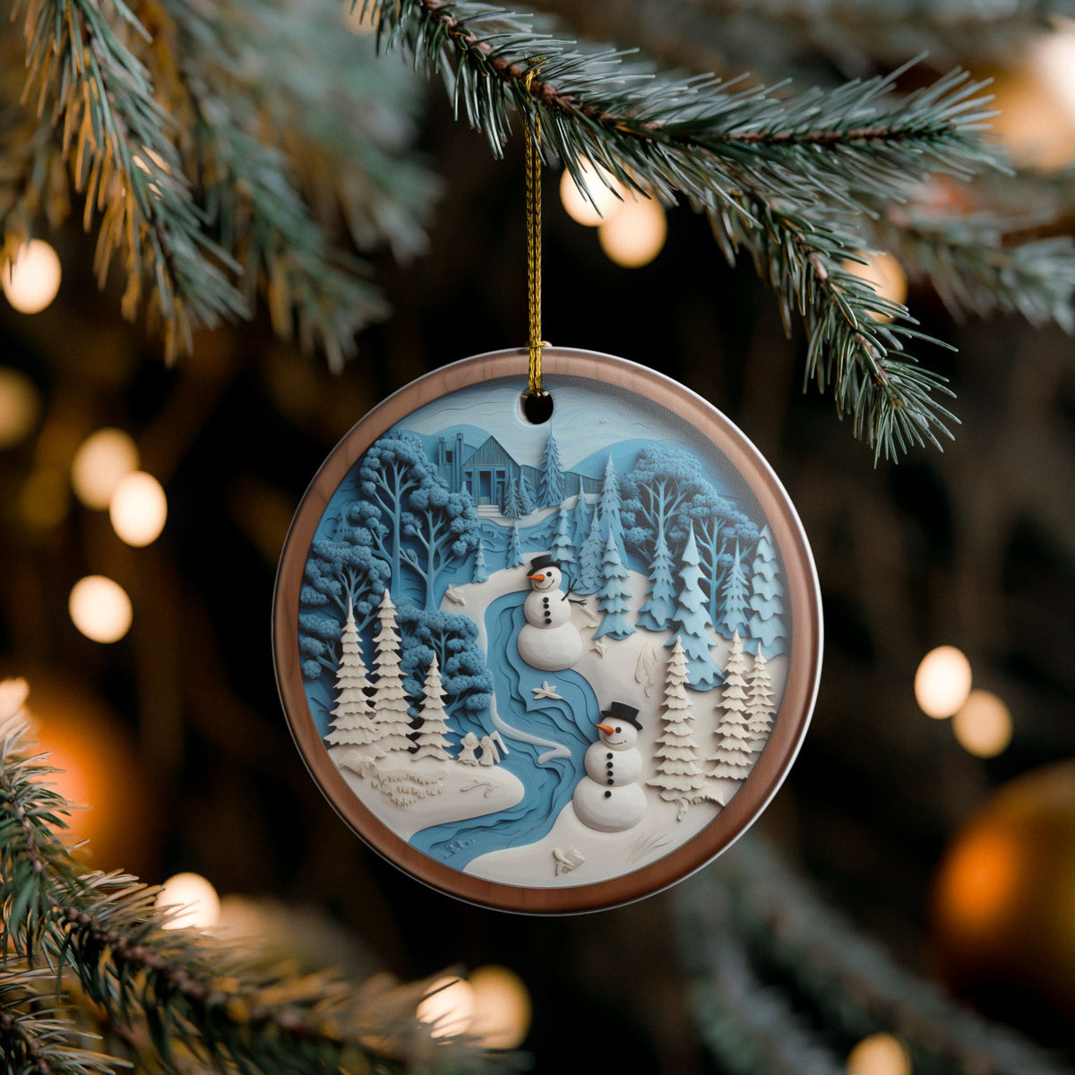 Winter Wonderland Snowman Ceramic Ornament    Item #967522
