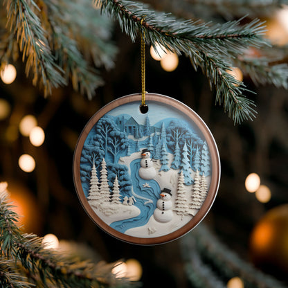 Winter Wonderland Snowman Ceramic Ornament    Item #967522