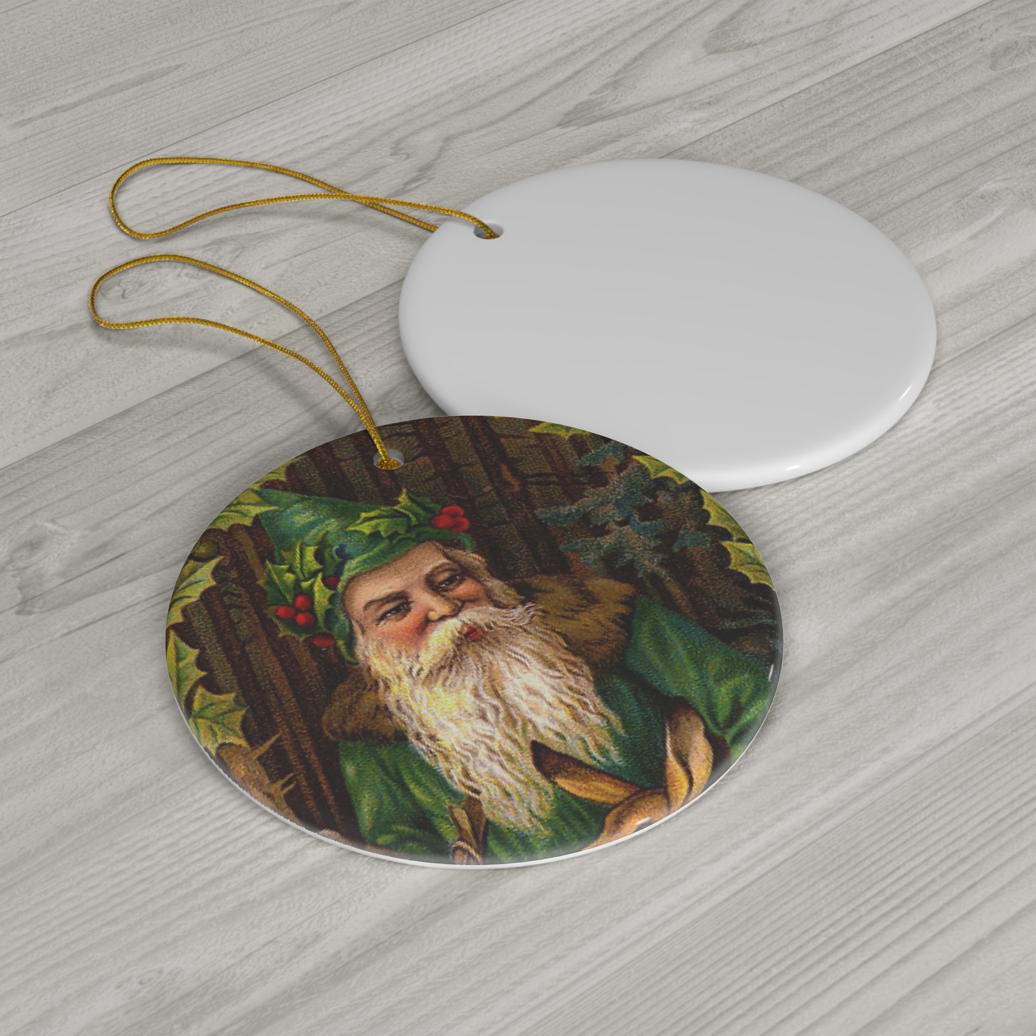 Santa Ceramic Disc Ornament        Item #9858835