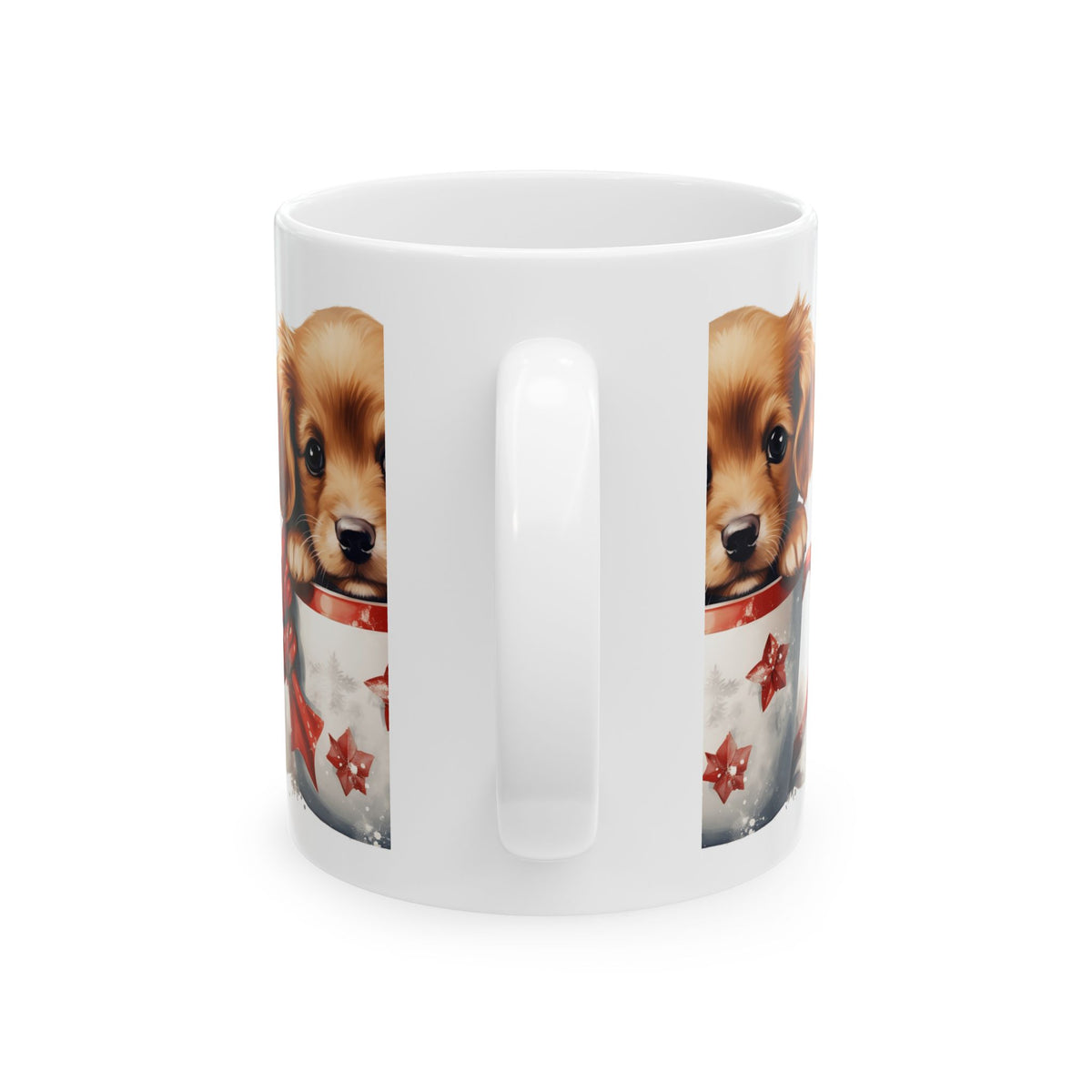 Cute Puppy in Holiday Mug — Christmas Dog Ceramic Mug 11oz  Item #935293