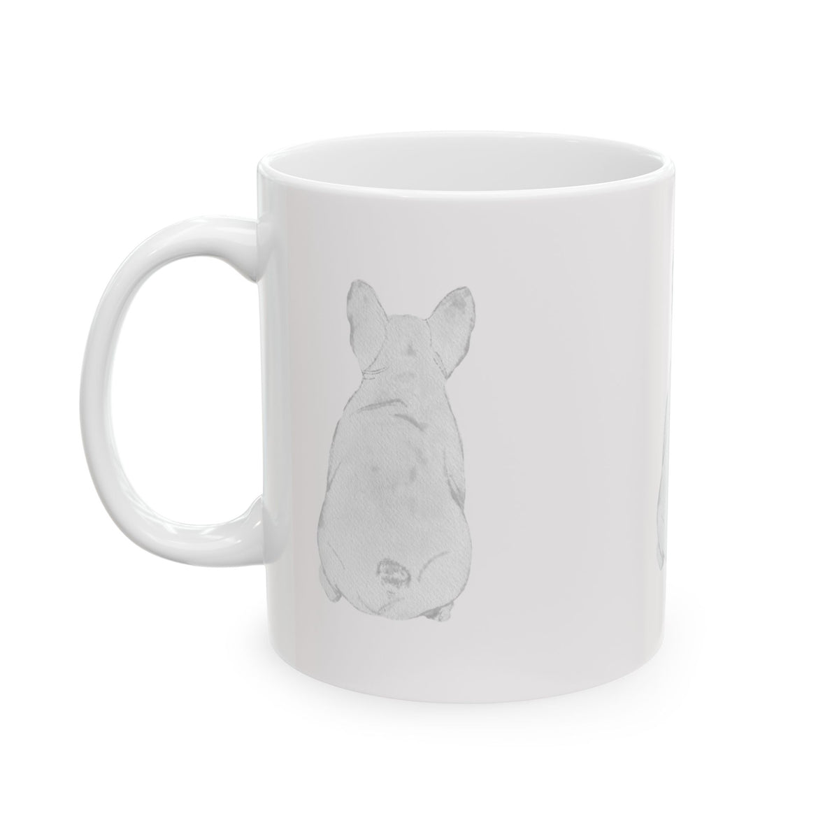 Dog Silhouette Mug – Back View Ceramic Coffee Cup 11oz    Item #93974