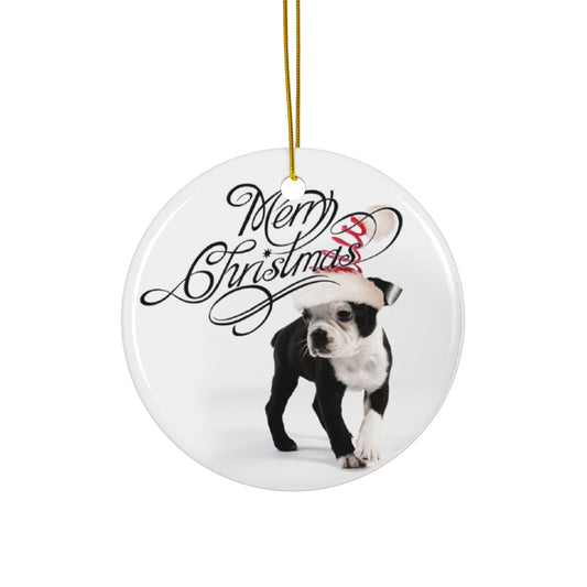 Merry Christmas From The Dog Ceramic Disc Ornament       Item #132961