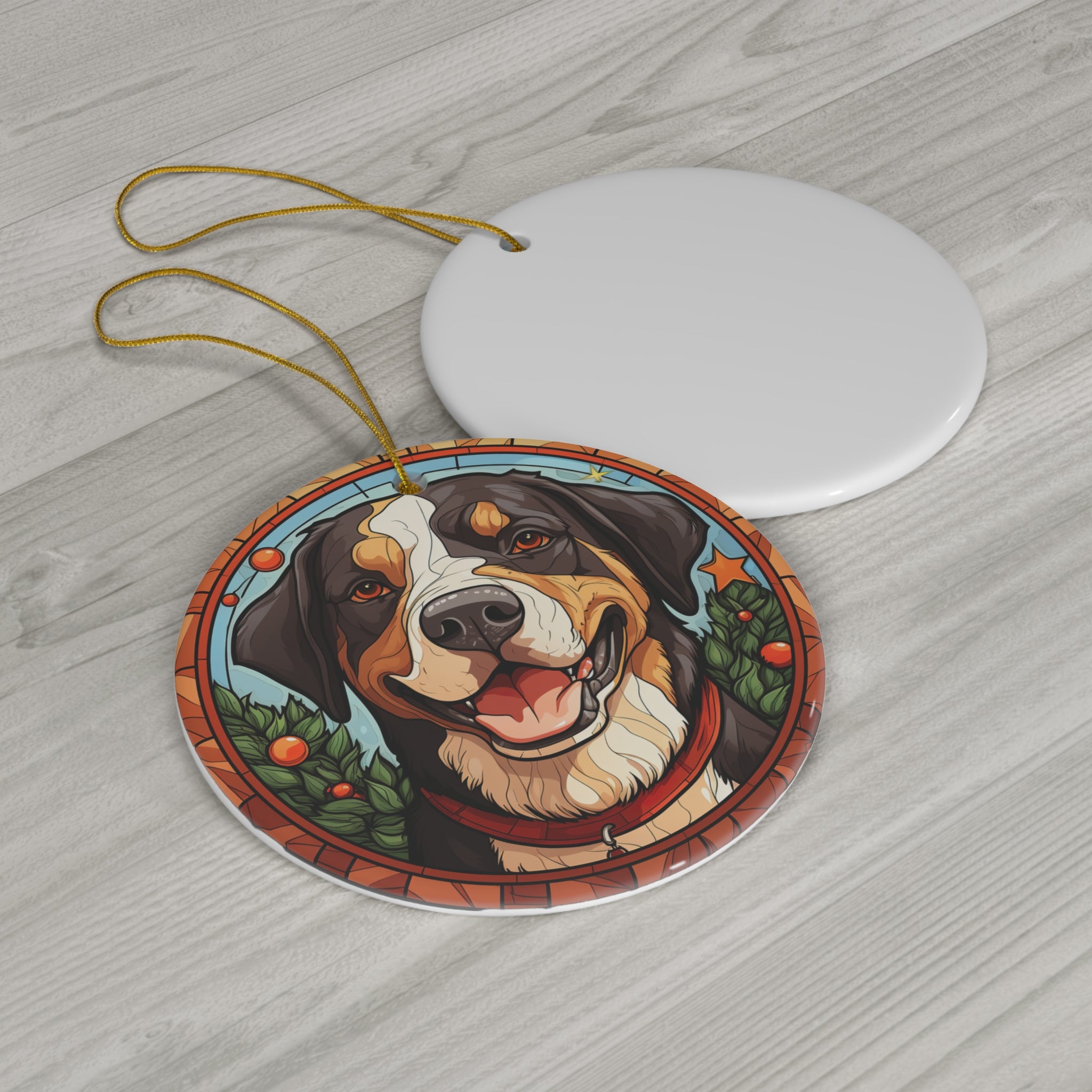 Greater Swiss Mountain Dog Ceramic Disc Ornament                     Item #9482012