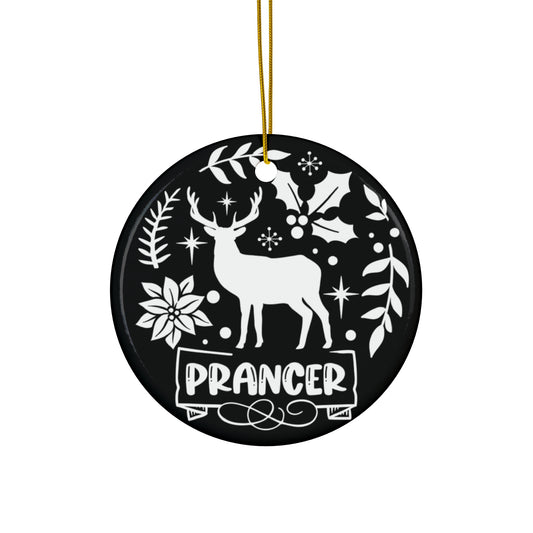 Prancer Ceramic Disc Ornament          Item #552256