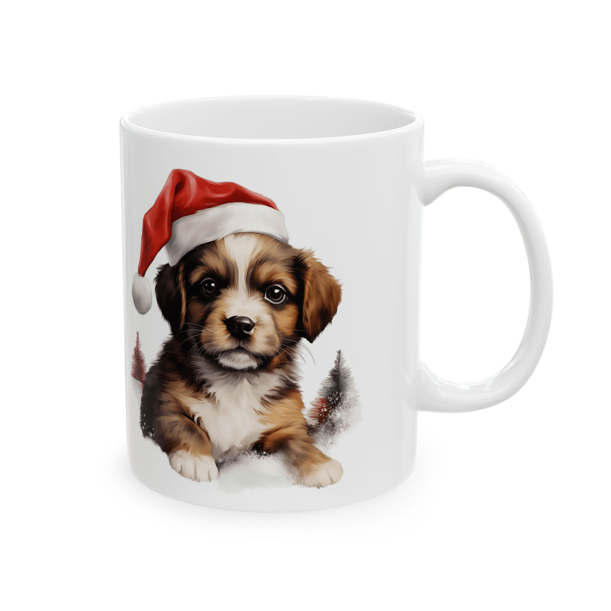 Christmas Puppy In Santa Hat Ceramic Mug 11oz  Item #869097