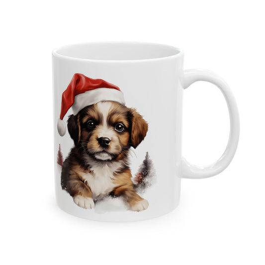 Christmas Puppy In Santa Hat Ceramic Mug 11oz  Item #869097