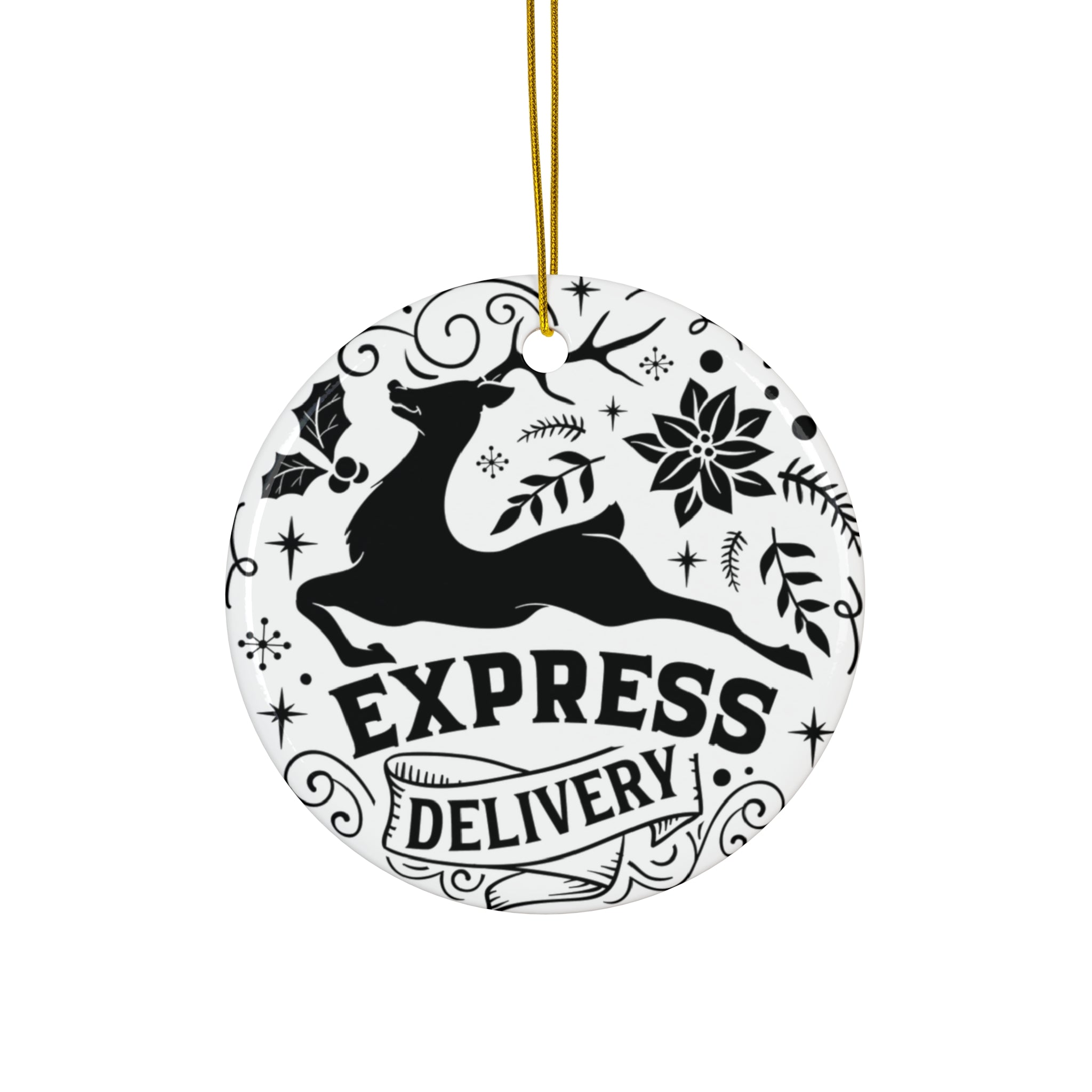 Express Delivery Reindeer Ceramic Ornament     Item #6754512 - Buckshot's Bargain Barn