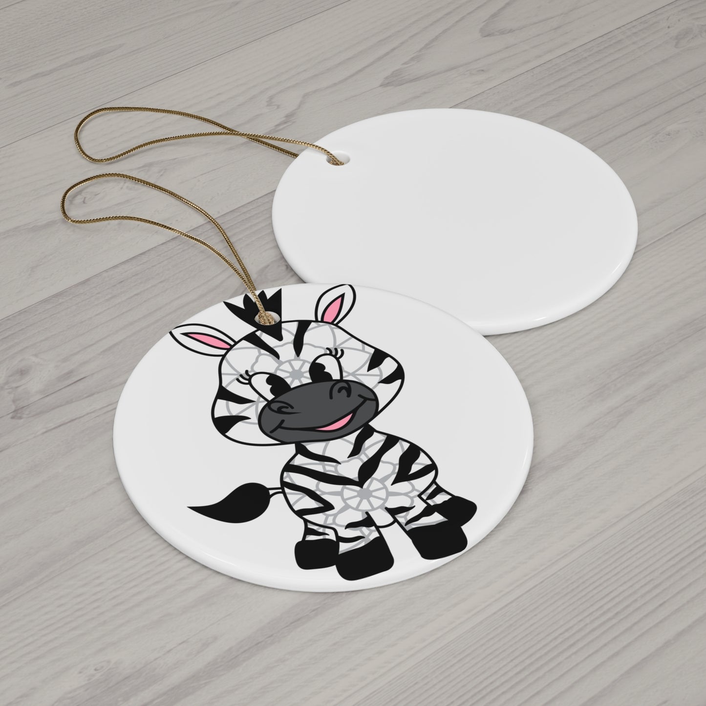 Zebra Ceramic Disc Ornament      Item #3422927