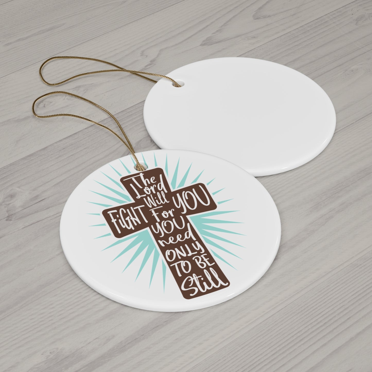 Cross Ceramic Disc Ornament      Item #9592718