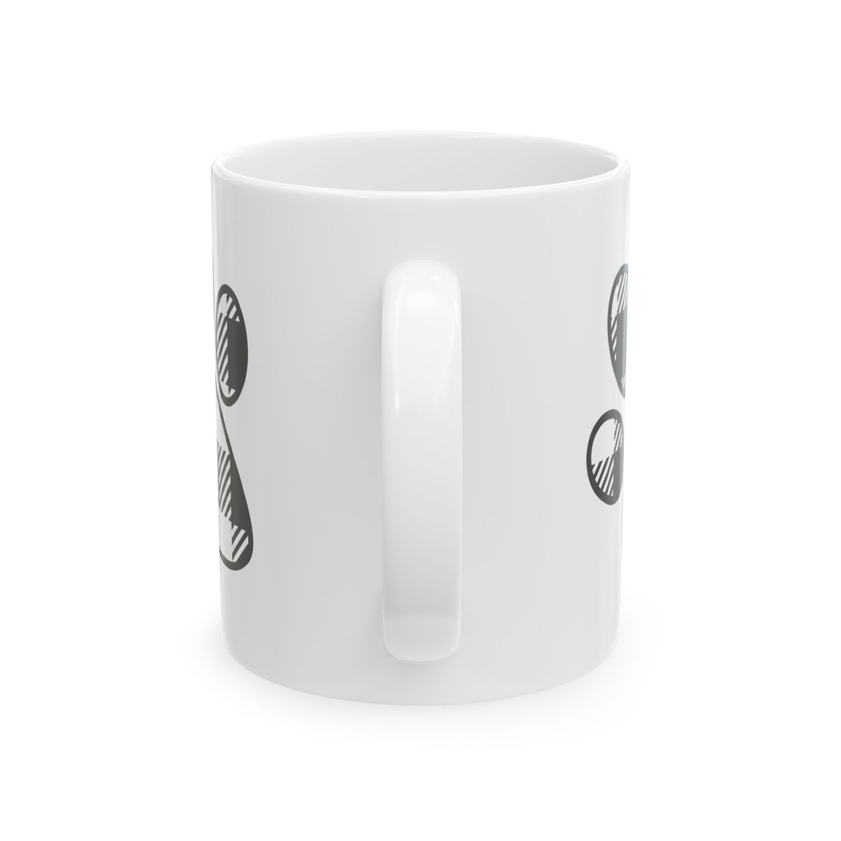 Paw Print Ceramic Mug - Cute Black Sketch Dog & Cat Paw Coffee Cup 11oz   Item #342243