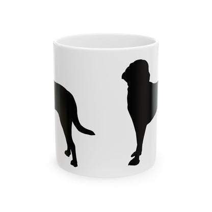 Silhouette Labrador Dog Ceramic Mug – Black Dog Silhouette Coffee Cup 11oz   Item #28146