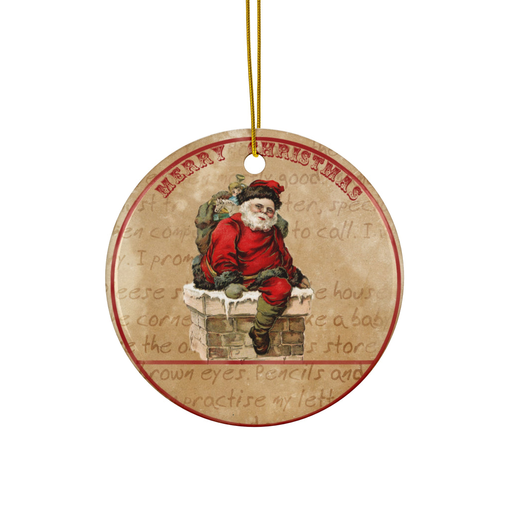 Santa Ceramic Disc Ornament         Item #3139527