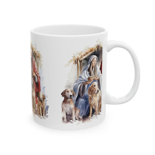 Nativity Mug with Dogs — Religious Christmas Coffee Cup 11oz  Item #505916