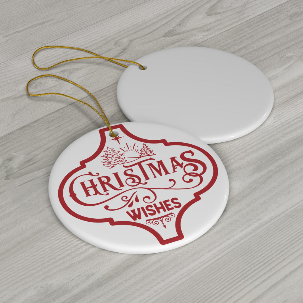 Christmas Wishes Ceramic Disc Ornament       Item #167332