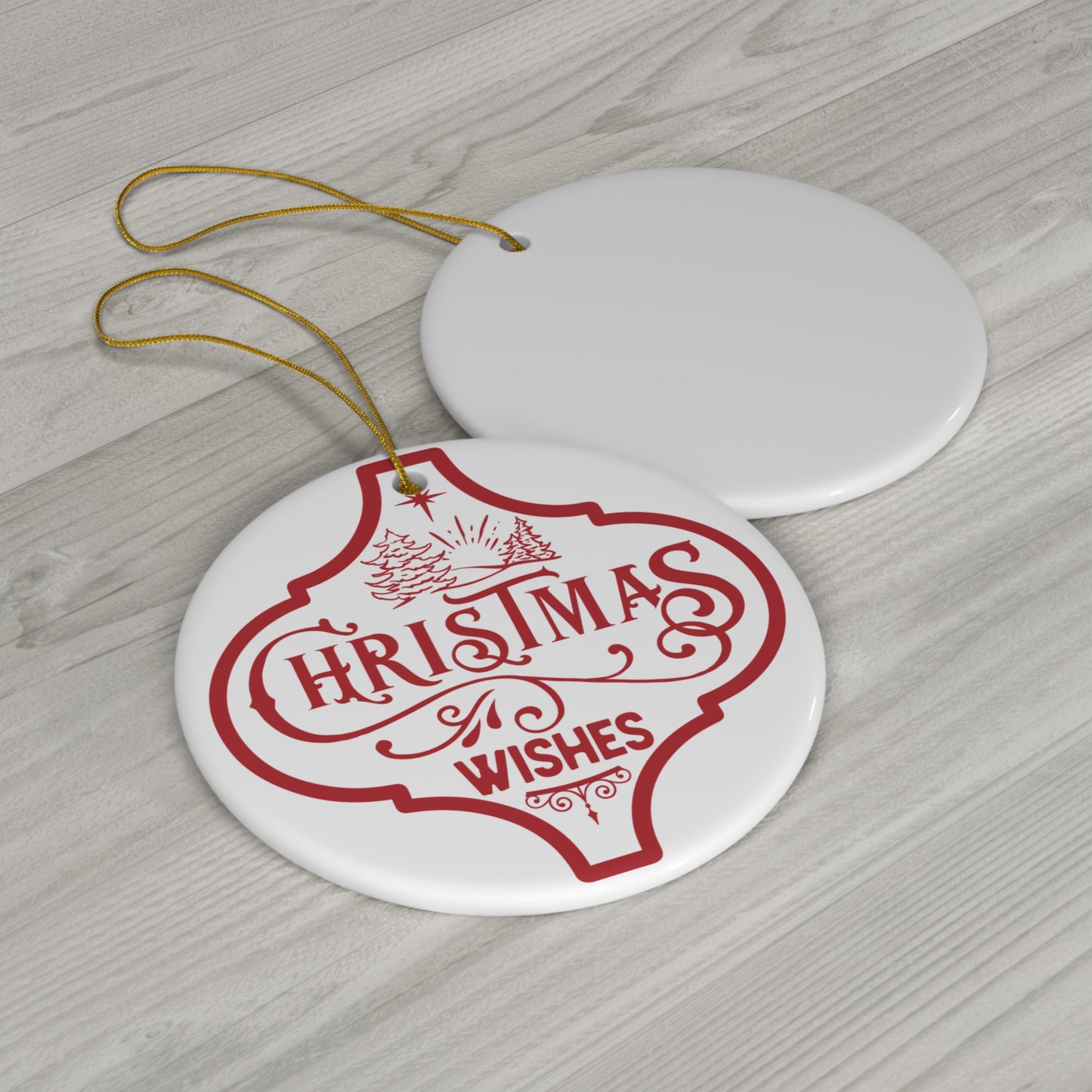 Christmas Wishes Ceramic Disc Ornament       Item #167332