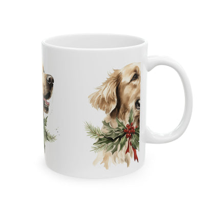 Golden Retriever Holiday Mug — Festive Dog Coffee Cup 11oz  Item #954407