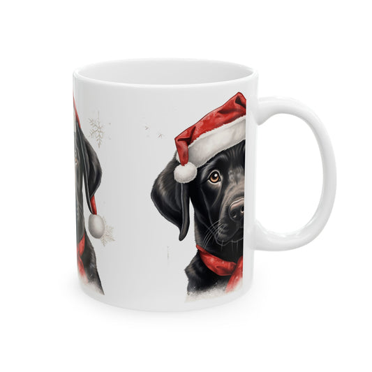 Black Labrador Puppy in Red Scarf Ceramic Mug 11oz   Item #511625