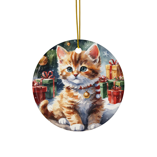 Ceramic Ornament - Christmas Cat     Item #1702214