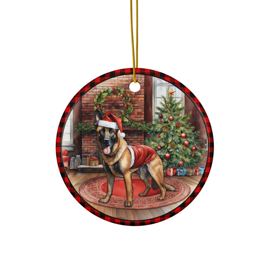 Ceramic Ornament - Belgian Malinois Christmas Dog       Item #8064431