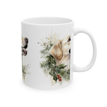Dog Christmas Mug – Watercolor Dog with Holly 11oz  Item #853348