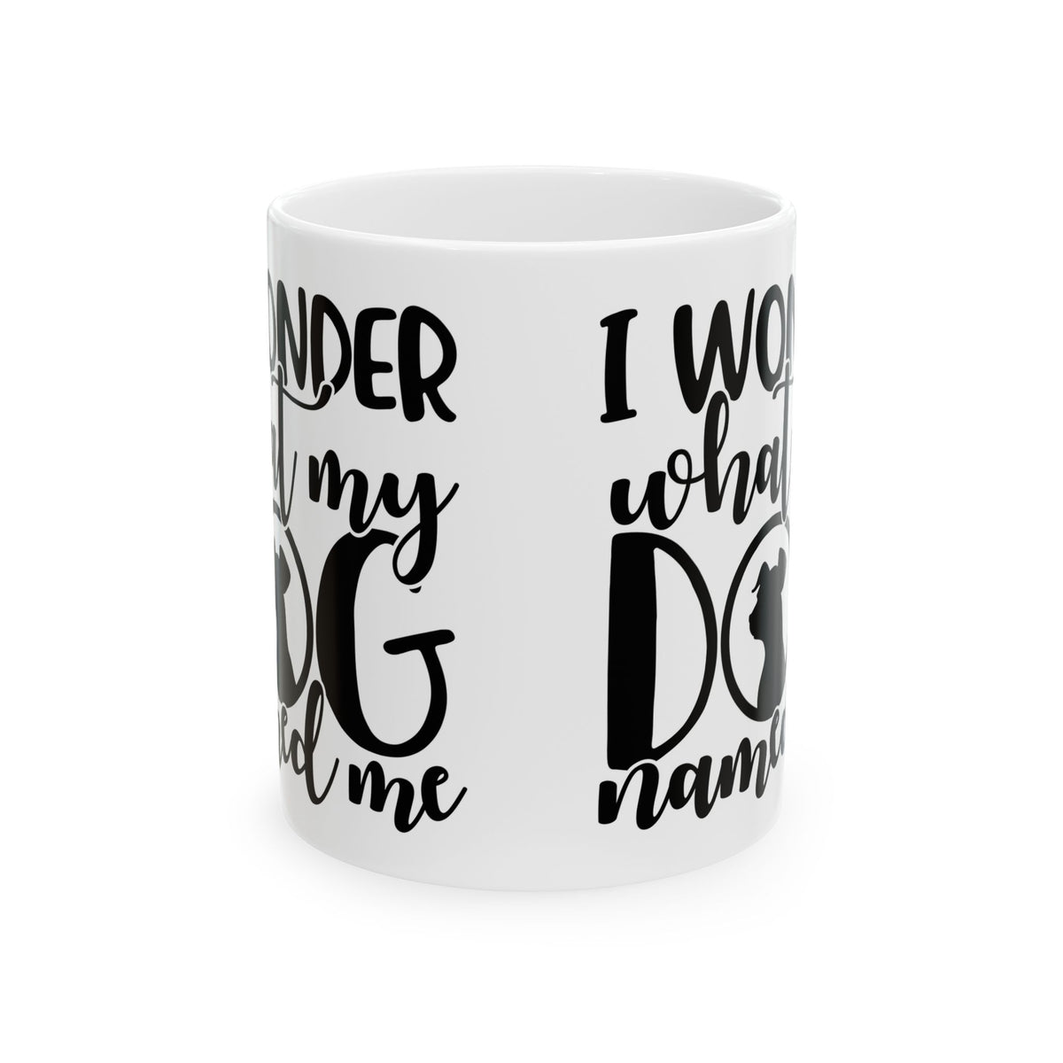 Ceramic Mug — "I Wonder What My Dog Named Me" Funny Dog Lover Coffee Mug 11oz   Item #558339