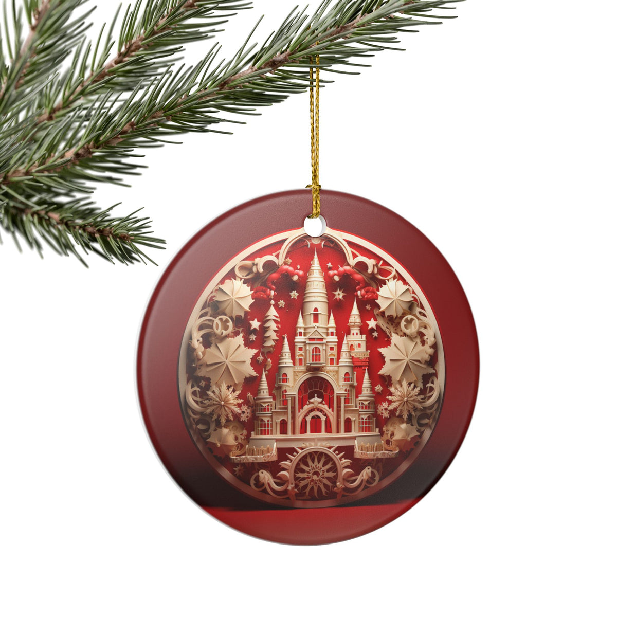 Christmas Castle Ceramic Ornament    Item #246236