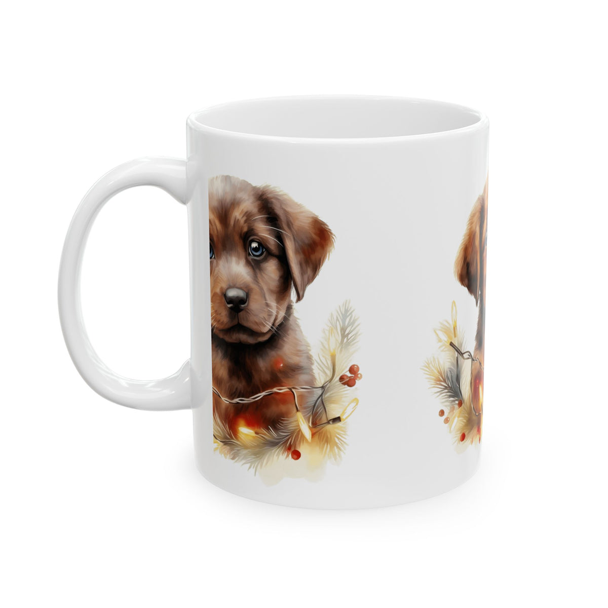 Cute Brown Puppy Coffee Mug — Adorable Lab Puppy Ceramic Mug 11oz   Item #952094