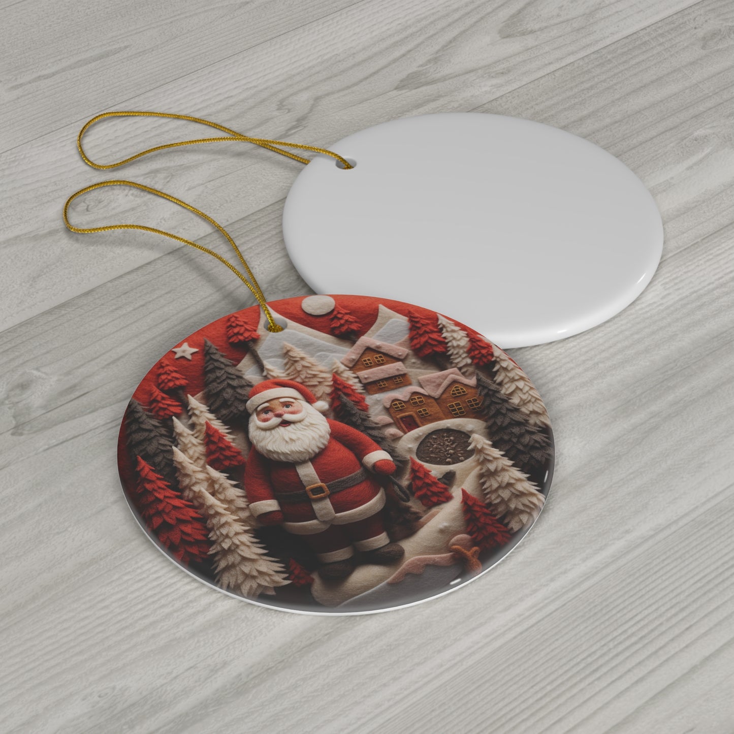 Santa Ceramic Disc Ornament       Item #9696558